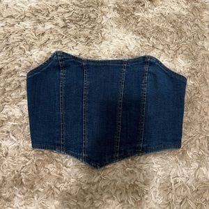Denim corset top